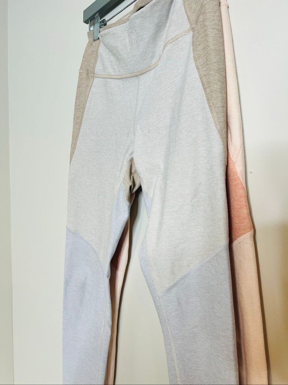 Outdoor Voices Bundle Peach Pink and Tan Grey Heathered Exercise Leggings Stretc